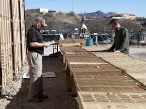 Examining core samples in Arizona
