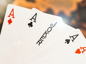 Gambling image, Joker playing card, with lens flare