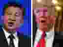 Donald Trump, right, and Chinese President Xi Jinping