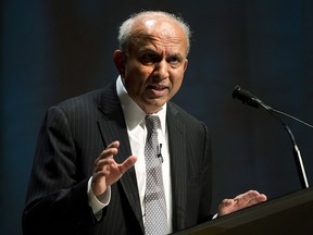 Prem Watsa, CEO of Fairfax Financial Holdings, speaks during the company's annual general meeting in Toronto on Wednesday, April 9, 2014.
