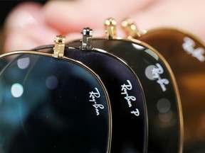 A selection of Ray-Ban Aviator sunglasses, manufactured by Luxottica