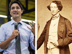 John A. Macdonald, right, and Justin Trudeau have both taken heat in pay-for-play scandals.
