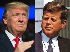 President-elect Donald Trump and former president John F. Kennedy.