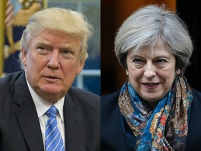 U.S. President Donald Trump and British Prime Minister Theresa May
