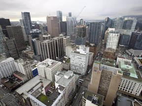 The cityscape is pictured in downtown Vancouver, B.C. Thursday, Dec. 22, 2016.