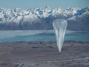 This handout photo taken on June 15, 2013 and received from Google on June 16 shows a Project Loon high altitude ballon sailing over Tekapo in Southern New Zealand after its launch.
