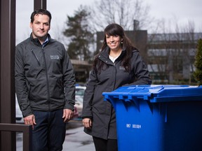 Managing partners Colin Bell and Jaclyn McPhadden at their  RecycleSmart offices in Richmond, B.C.