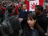 Marc Emery, dubbed the Prince of Pot, meets with supporters in Toronto in August 2014, not long after his release from a five-year prison term in the U.S. on marijuana-related charges. His wife, Jodie is in the foreground.