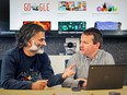 Google software developers Fabrice Jaubert, right, and Nav Jagpal at Google's office in Montreal.