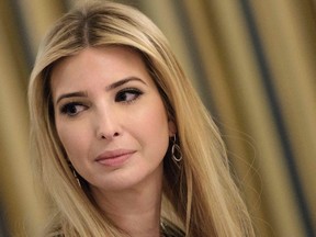 Ivanka Trump attends a meeting with executives at the White House.