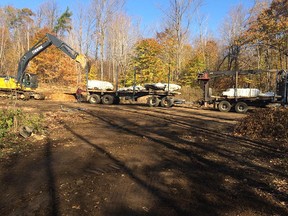 Loading bulk marble samples from Canada Carbon's Miller Graphite deposit  in Quebec