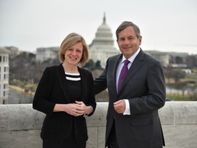 Rachel Notley and David MacNaughton, Ambassador of Canada to the United States of America, during travels to Washington, D.C., Feb. 27 to reinforce Alberta’s position as a valuable trading partner to the United States.