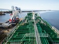 Irving Oil's "Acadian" oil tanker at the companies loading docks in Saint John, New Brunswick, Wednesday May 19, 2016.