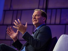 Paul Tudor Jones, co-chairman and chief investment officer of Tudor Investment, speaks during Bloomberg's Year Ahead Summit in New York on Oct. 25, 2016.