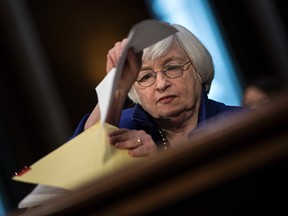 This file photo taken on February 14, 2017 shows Federal Reserve Board Chairwoman Janet Yellen during a hearing of the Senate Banking, Housing and Urban Affairs Committee on Capitol Hill in Washington, DC.