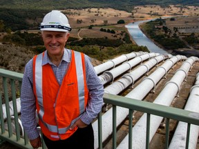 Australian Prime Minister Malcolm Turnbull visiting the Tumut 3 power station at the Snowy Hydro Scheme in Talbingo, in the Snowy Mountains.