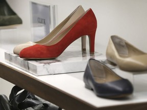 High heels are on display in a store in London