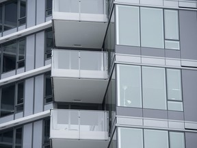 A new condo building is shown under construction in downtown Vancouver, Wednesday, Feb. 8, 2017.