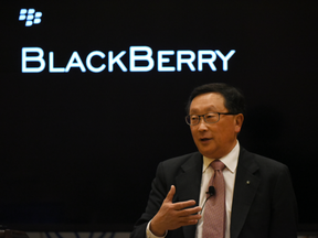 BlackBerry CEO John Chen says the company's latest financial quarter results met or exceeded expectations on key measurements./Bloomberg