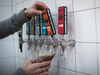 Main Street Brewing co-owner Cameron Forsyth pours a pint of beer in the bar at the brewery in Vancouver, B.C.