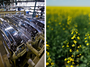 Automotive parts and canola oil were among Canadian exports' largest gainers.