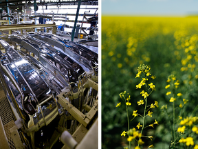 Automotive parts and canola were among Canadian exports' largest gainers.