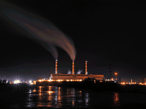 Sundance Power Station, a coal-burning plant owned by TransAlta Corp., about 70 km west of Edmonton on Lake Wabamum.