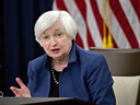 Janet Yellen, chair of the U.S. Federal Reserve, speaks during a news conference following a Federal Open Market Committee (FOMC) meeting in Washington, D.C., U.S., on Wednesday, March 15, 2017.