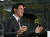 Prime Minister Justin Trudeau speaks at the Ford Essex Engine Plant in Windsor, Ont. on Thursday, March 30, 2017