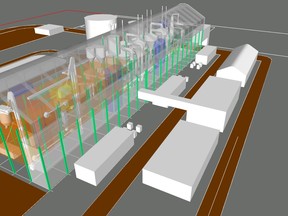 3D rendering of the proposed Gensource Potash facility in Saskatchewan