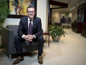 Guy Cormier, president and chief executive officer of Desjardins Group, sits for a photograph after an interview at the company's headquarters in Montreal, Quebec