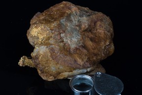 Visible Gold in a sample from Enforcer Gold's Montalembert gold project  in Quebec