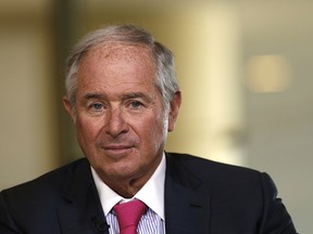 Stephen "Steve" Schwarzman, co-founder, chairman and chief executive officer of Blackstone Group LP, pauses while speaking during a Bloomberg TV interview at the annual Milken Institute Global Conference in Beverly Hills, California, U.S., on Tuesday, May 3, 2016.