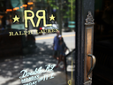 A sign adorns a Ralph Lauren store in New York City.