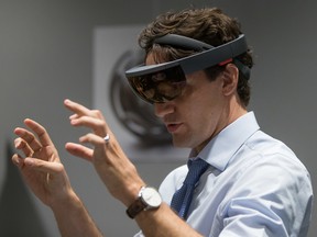 Canadian Prime Minister Justin Trudeau tries augmented reality