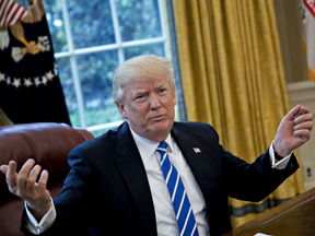 U.S. President Donald Trump in the Oval Office of the White House in Washington, D.C.