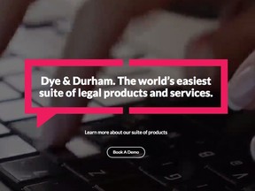 Screen Capture from Dye & Durham website