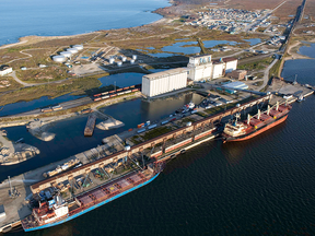 An October 2012 handout photo of aerial shot of the Port of Churchill when it was still in operation. Omnitrax, the U.S. owner of the railway that services the facility and the area are engaged in a secretive process to sell the 900-kilometre route.