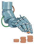 Robot counting money