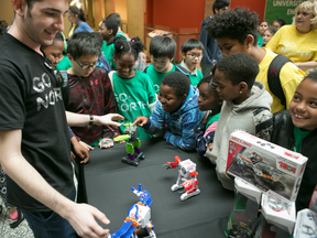 Students try out new technology at the annual Go North event at the University of Toronto.