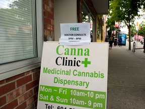Canna Clinic also lists a menu of products currently on hand at its locations in Toronto and Vancouver and offers daily deals such as 2 Toonie Tuesday's "$4 pre-rolled joint."