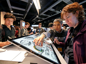 A Surface Studio is on display at the Microsoft Build 2017 developers conference