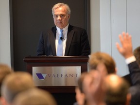 Valeant CEO Joe Papa speaks at Valeant Pharmaceuticals International, Inc. annual meeting in Laval, Quebec on Tuesday.