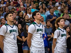 From left: Brothers LiAngelo, Lonzo and La Melo Ball, whose father has "guided" their career prospects.