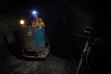 Barry Hunter is an underground “trammer” who works on the underground rail tracks, doing everything from loading ore onto carts to fixing broken sections of the track.