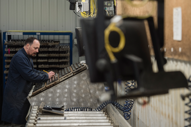 Martin Pelletier tracks core samples at Eleonore’s core shack. There is still a lot of exploration activity going on at Eleonore, discovered in 2004.