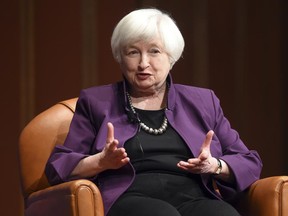 Federal Reserve Chair Janet Yellen speaks at the University of Michigan's Rackham Auditorium in Ann Arbor, Mich.