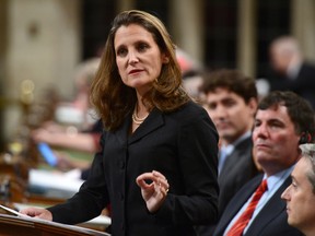 Minister of Foreign Affairs Chrystia Freeland speaks in the House of Commons.