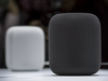 Apple’s HomePod speakers sit on display during the Apple Worldwide Developers Conference (WWDC) in San Jose, Cali.
