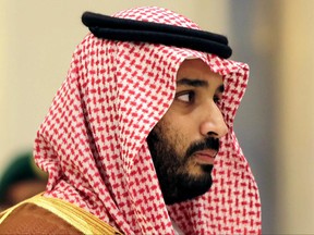 FILE- In this Nov. 11, 2015 file photo, Saudi Arabian Deputy Crown Prince Mohammed bin Salman attends a summit of Arab and Latin American leaders in Riyadh, Saudi Arabia. Saudi Arabia's King Salman has appointed his 31-year-old son Mohammed bin Salman as crown prince, removing the country's counterterrorism czar and a figure well-known to Washington from the royal line of succession. In a series of royal decrees issued Wednesday, June 21, 2017 and carried on the state-run Saudi Press Agency, the monarch stripped Prince Mohammed bin Nayef, who was first in line to the throne, from his title as crown prince and from his post as the country's powerful interior minister overseeing security. (AP Photo/Hasan Jamali, File)